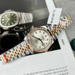 Rolex Datejust 126331 SS/RG Plated Silver Dial CZ Diamonds 41mm Jub Super Clone - 图片 2