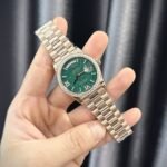 Rolex Day-Date 128235 RG Plated Green Dial With Diamonds 36mm Super Clone