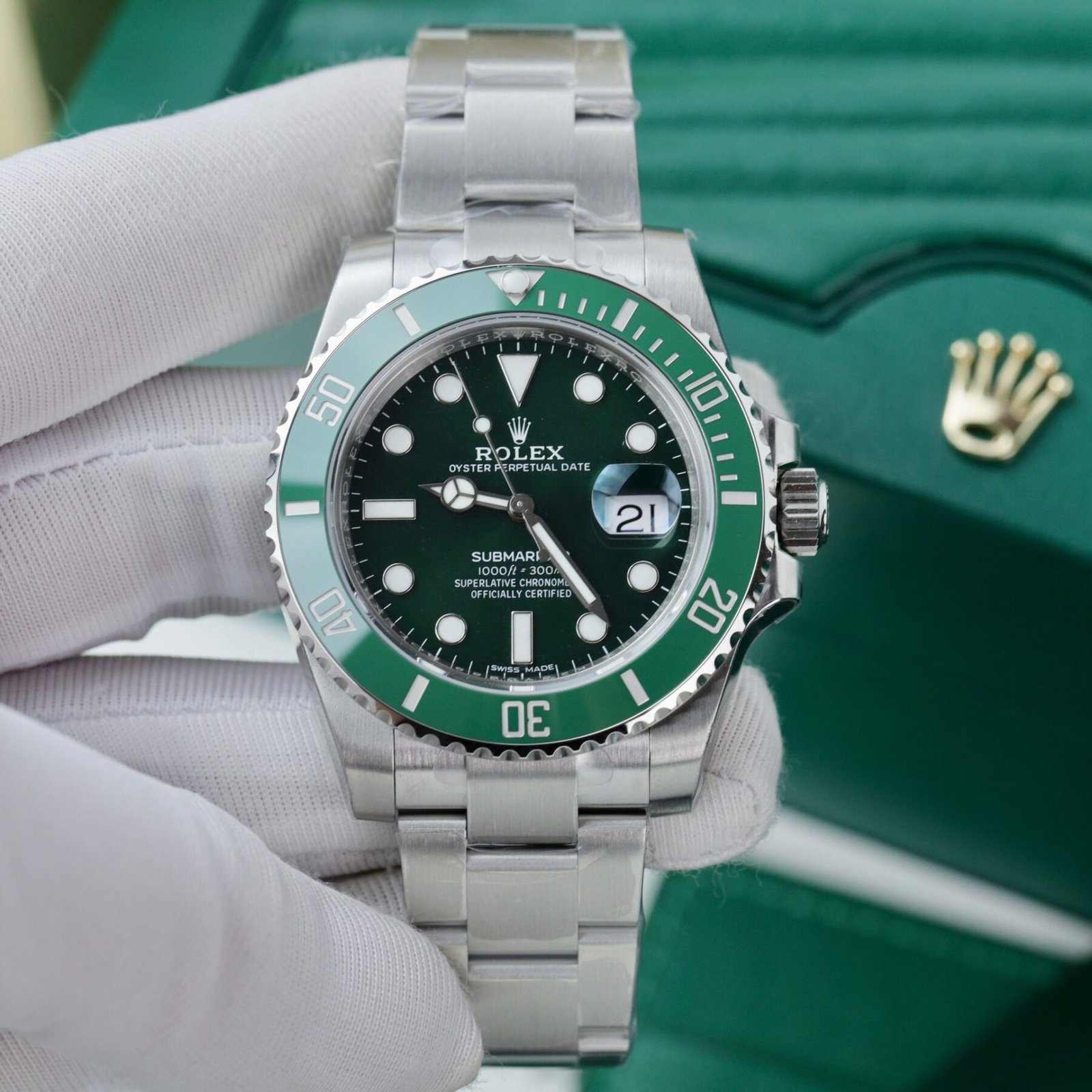 1750588128-59-2.jpg Rolex Submariner 116610LV Hulk 904L Steel Green Dial 40mm Oyster Super Clone - 图片 1