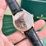 Rolex Cellini 50525 RG Plated Chocolate Dial 39mm Leather AAA Replica - 图片 2
