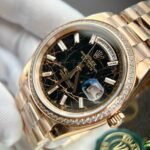 Rolex Day-Date RG Plated Eisenkiesel Dial With Diamonds 40mm Super Clone - 图片 3