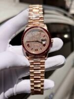 Rolex Day-Date RG Plated Diamond Dial Diamond 40mm Super Clone