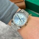 Rolex Day-Date 228236 904L Steel Ice Blue Dial CZ Diamonds 40mm Super Clone - 图片 7