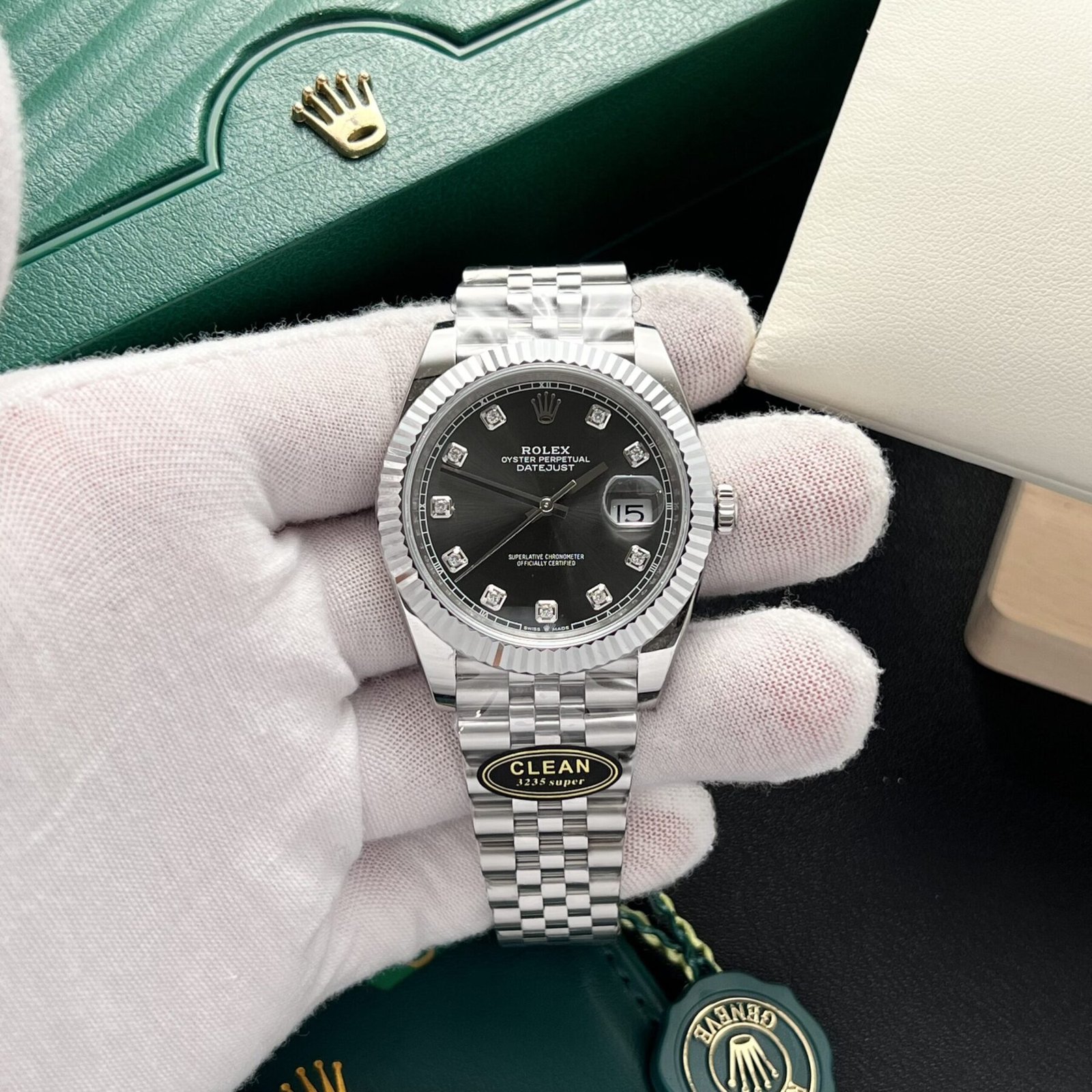 1750588372-155-scaled-1.jpg Rolex Datejust 126334 904L Steel Black Dial CZ Diamonds 41mm Jub Super Clone - 图片 1