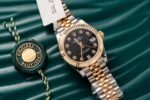 Rolex Datejust SS/YG Plated Black Dial CZ Diamonds 31mm Jub Super Clone - 图片 2