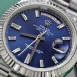 Rolex Day-Date 228236 904L Steel Blue Dial CZ Diamonds 40mm Super Clone - 图片 5