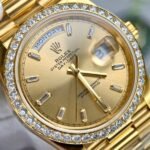 Rolex Day-Date YG Plated Gold Dial With Diamonds 40mm Super Clone - 图片 3