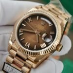 Rolex Day-Date 128235 RG Plated Ombre Brown Dial 36mm Super Clone - 图片 4
