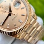 Rolex Day-Date 228235 RG Plated Pink Dial CZ Diamonds 40mm Super Clone - 图片 3