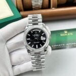 Rolex Day-Date 228236 904L Steel Black Dial CZ Diamonds 40mm Super Clone