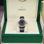Rolex Yacht-Master RG Plated Black Dial Baguette Diamond 40mm Oysterflex Super Clone