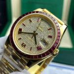 Rolex Day-Date YG Plated Gem-set Bezel Diamond Dial 40mm Super Clone - 图片 4