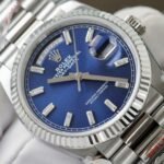 Rolex Day-Date 128236 904L Steel Blue Dial CZ Diamonds 36mm Super Clone - 图片 5