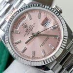 Rolex Day-Date 128236 904L Steel Pink Dial CZ Diamonds 36mm Super Clone - 图片 4