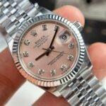 Rolex Datejust 316L Steel Pink Dial CZ Diamonds 31mm Jub THBF Replica - 图片 5
