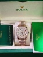 Rolex Day-Date RG Plated Gem-set Bezel Diamond Dial 40mm Super Clone