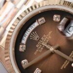 Rolex Day-Date RG Plated Chocolate Dial CZ Diamonds 36mm Super Clone - 图片 3