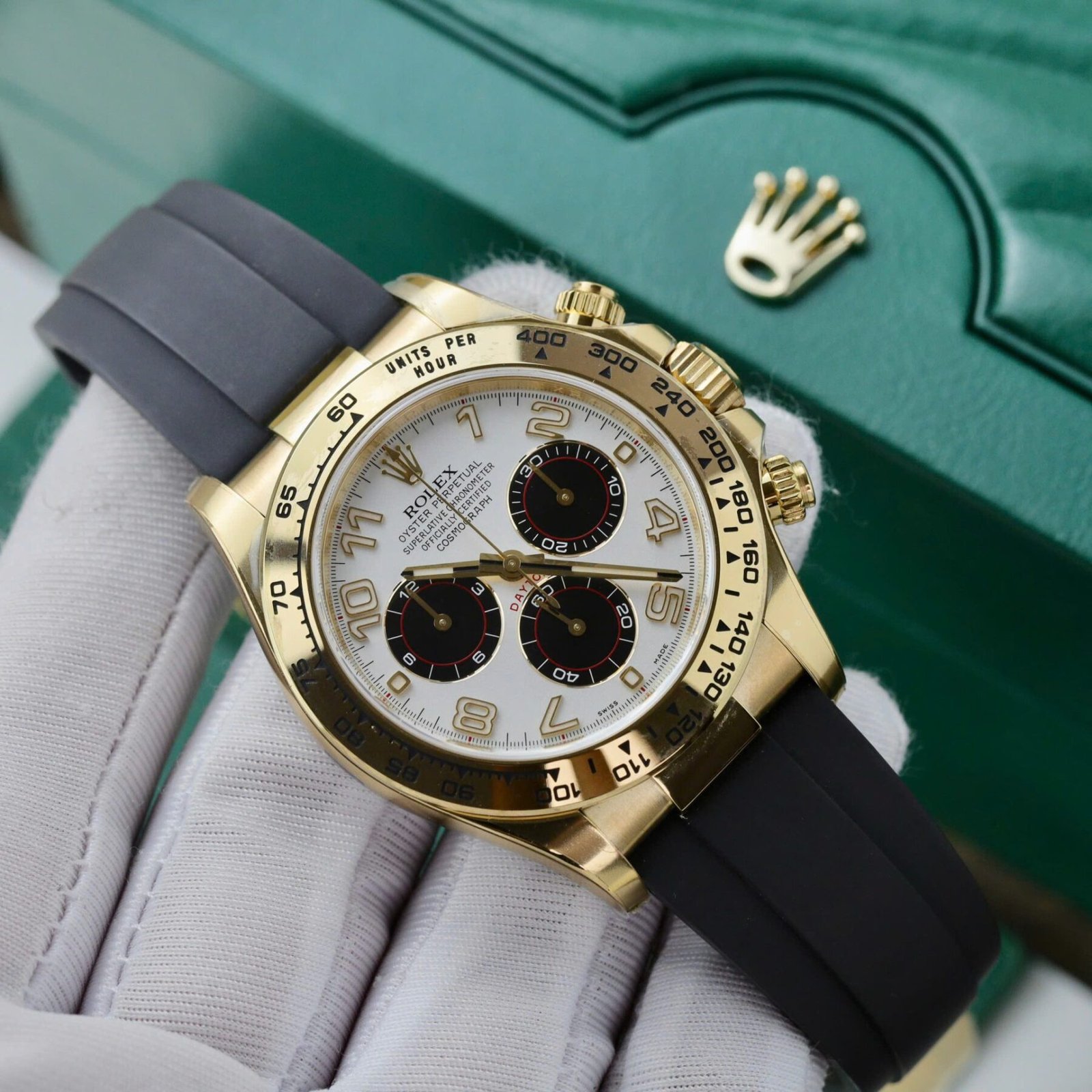 1750589660-631.jpg Rolex Daytona 116519 YG Plated White Dial 40mm Oysterflex Super Clone - 图片 1