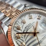 Rolex Datejust 126231 SS/RG Plated Silver Palm Dial CZ Diamonds 36mm Jub Super Clone - 图片 6